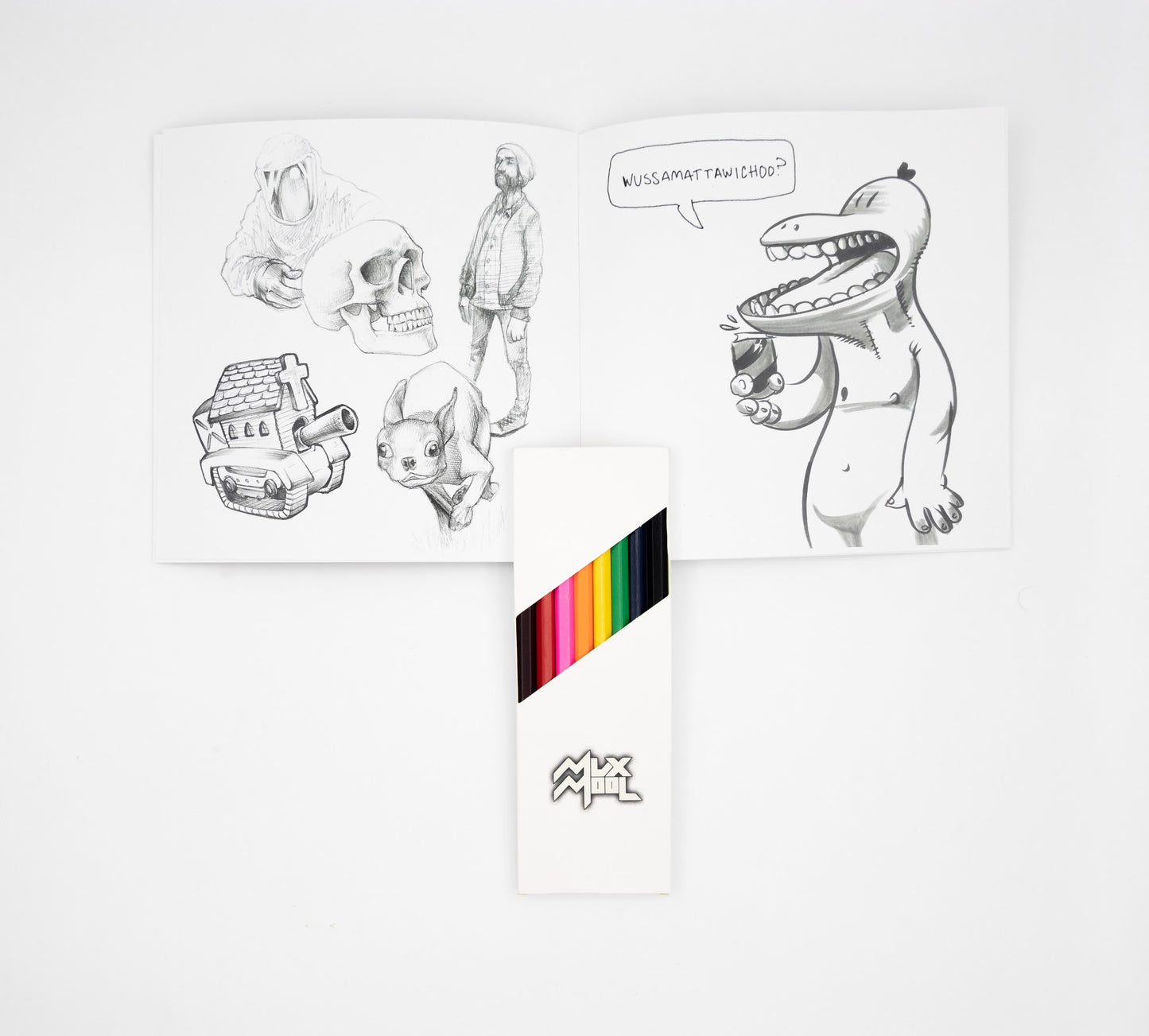 Mux Mool Coloring Book With Colored Pencils